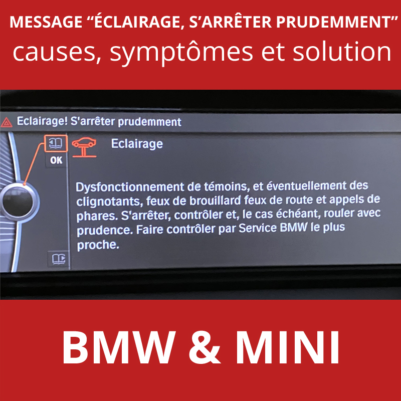 Message "Éclairage, s'arrêter prudemment"